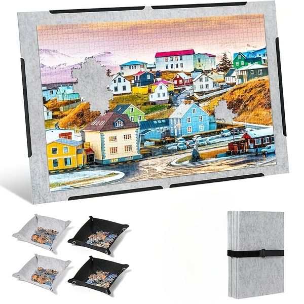 ZELTRYN Portable Puzzle Board with Convenient Storage Bag with 4 Trays