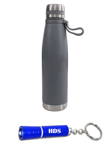 Premium Stainless Steel Vacuum Bottle / Flask - Grey 1000ml with HDS Torch