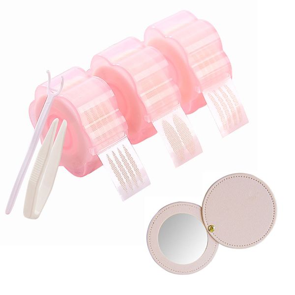 540 Pairs Adhesive Invisible Fiber Double Eyelid Tape Stickers With Mirror