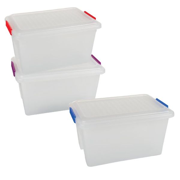 Bulk Pack x 4 Oblong Container Clip Lock 4L 28x19x12cm
