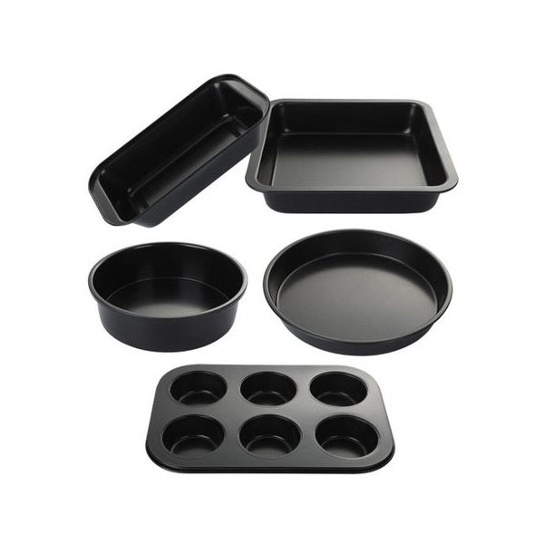 Grace Pack Black Stainless steel Muffin Pan Set 5 Piece