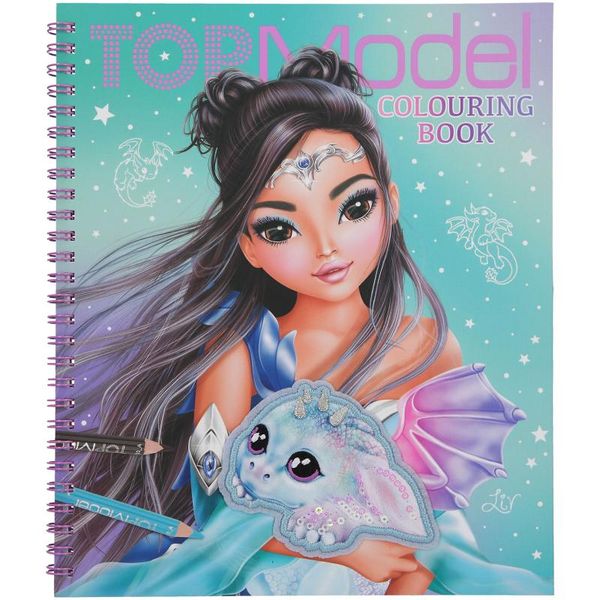 Top Model Colouring Book with Sequins Dragon Love