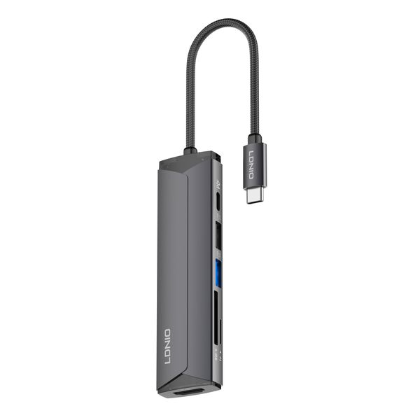 6 in 1 USB-C to HDMI 4K HD Adapter| USB-C PD (100W) | USB3.0 | USB2.0-LDNIO