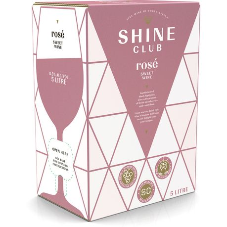 Shine Club Rose Wine 5 Litre Pack | Buy Online in South Africa |  