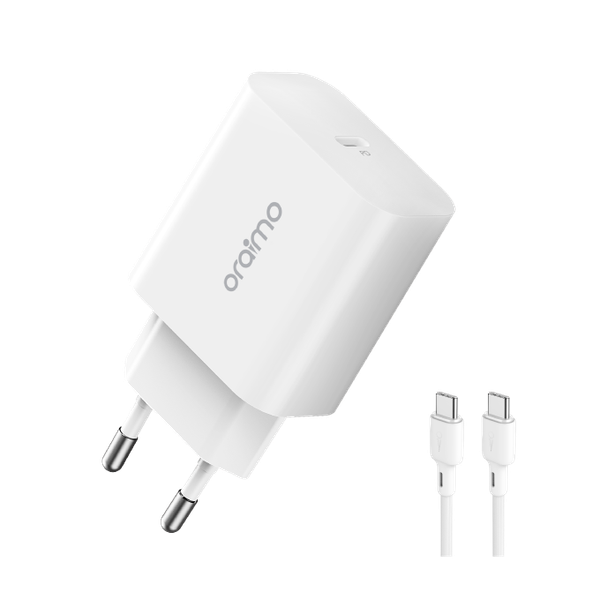 USB-C Fast Charger 20W Oraimo E106S-USB-C Port with 1M USB-C to USB-C Cable