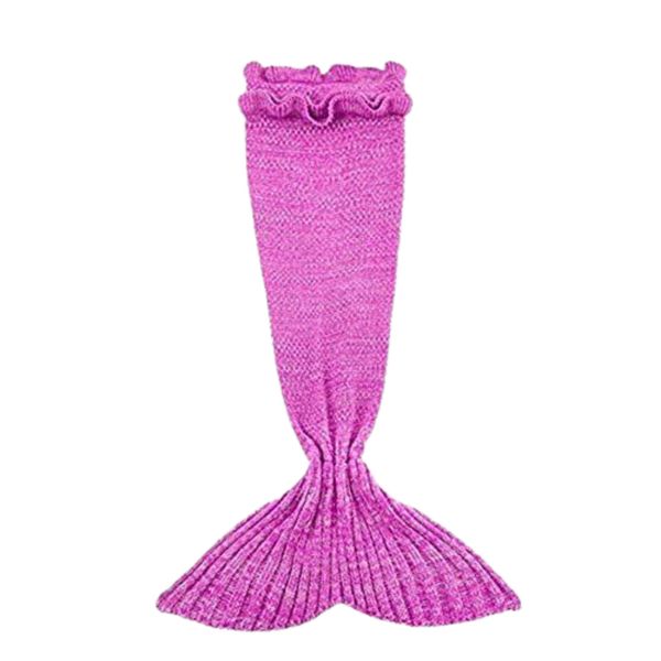 Mermaid Tail Knitted Blanket For Girls All Seasons Soft And Warm