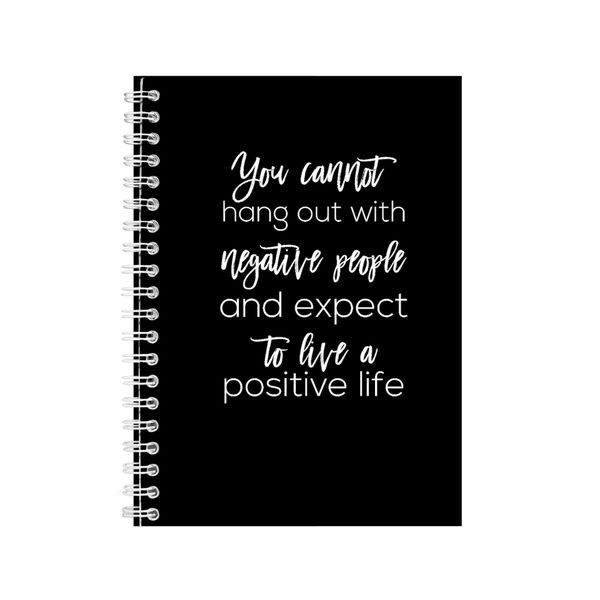 Positive Life A5 Notebook Spiral and Lined Motivational Sayings Notepad 216