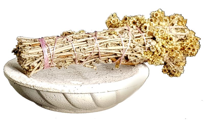 Min Cement Smudge Bowl and Imphepo Smudge Wand