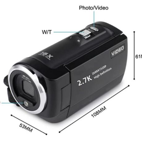 その他 Videography [DVD] Camcorder Video Camera 56MP 16X Digital Zoom,32GB Card Two