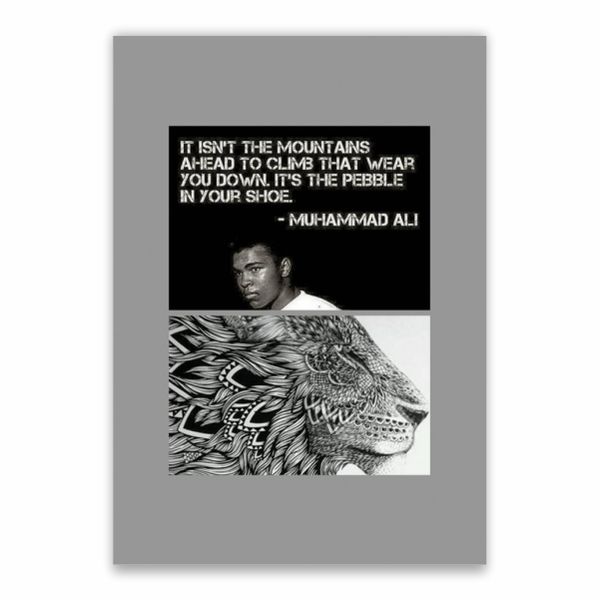 Muhammad Ali Quote And Lion Poster - A1