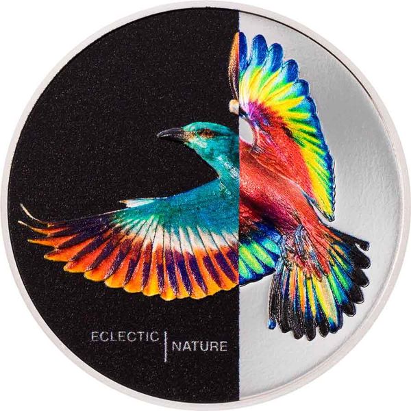 2022 Cook Islands Proof 1oz Fine Silver Colourised Eclectic Nature Bird