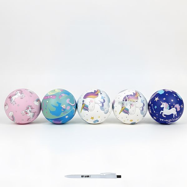 3Pack Unicorn Sponge Balls Stress Relief And Play In 5 Designs + ReVibe Pen