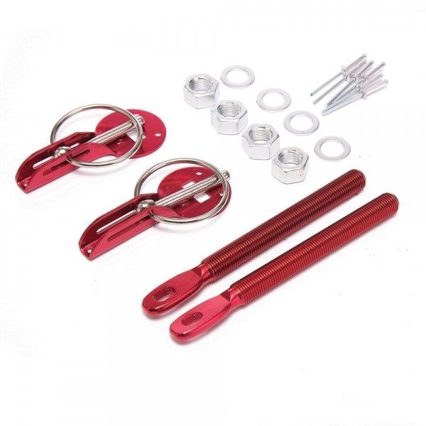 Bonnet Pin Kit Aluminium, Universal Racing, Bonnet Catch, Blue