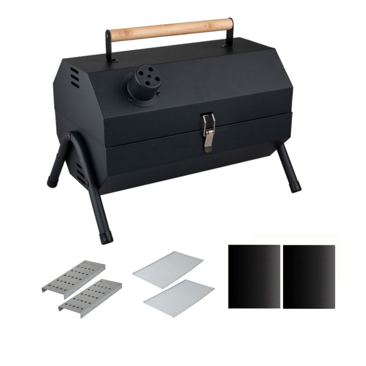 Mix Box Portable Double Sided Charcoal Grill Roast Oven with Handle