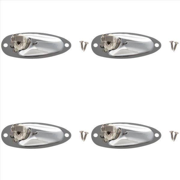1Pcs Boat Guitar Jack 1/4 Inch Jack Plate Socket 6 35Mm Chrome Silver