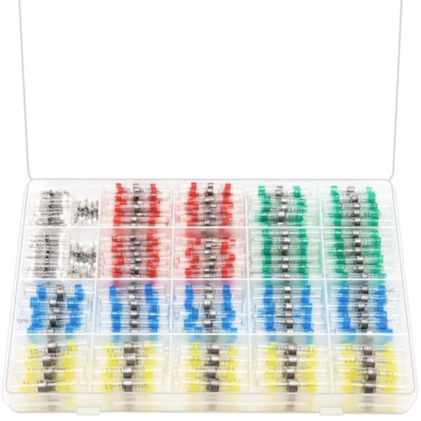 350pcs Weld Sealed Wire Connector Heat Shrink Butt Connector Kit