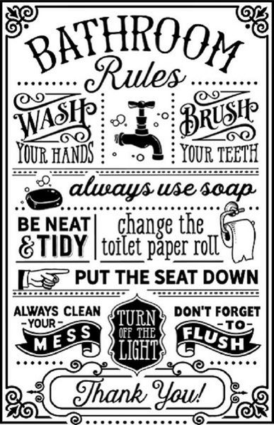 Bathroom Rules Vinyl Wall Decor