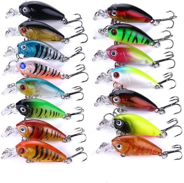 15-Piece Micro Sinking Minnow Lure Set - 4.5cm/4g Hard Bait Kit