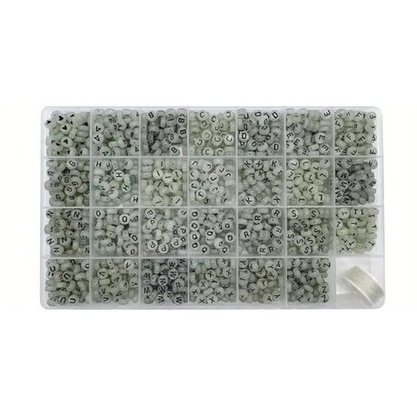 1400 PC Acrylic Glow In The Dark Alphabet Beads Image