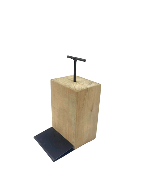 Doorstopper Wood With Metal Plinth And T-Bar Finish