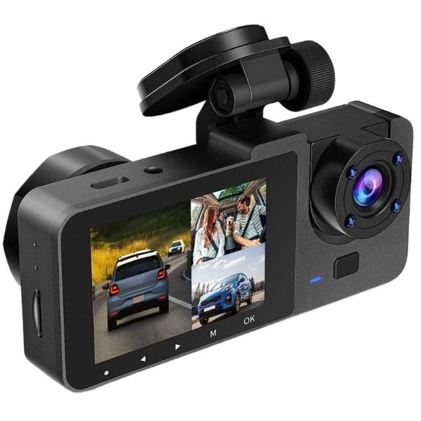 3-Channel 1080P IR Dash Cam 24H/G-Sensor/32GB