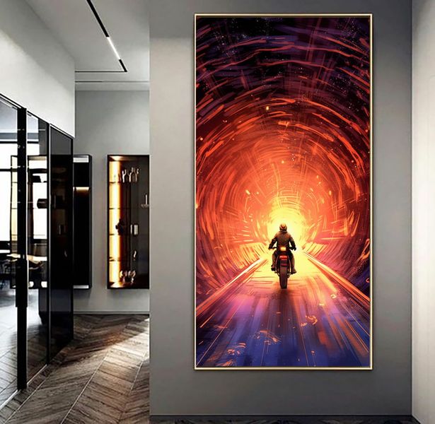 Canvas Wall Decor - Speed Demon Bikers Abstract - 0723