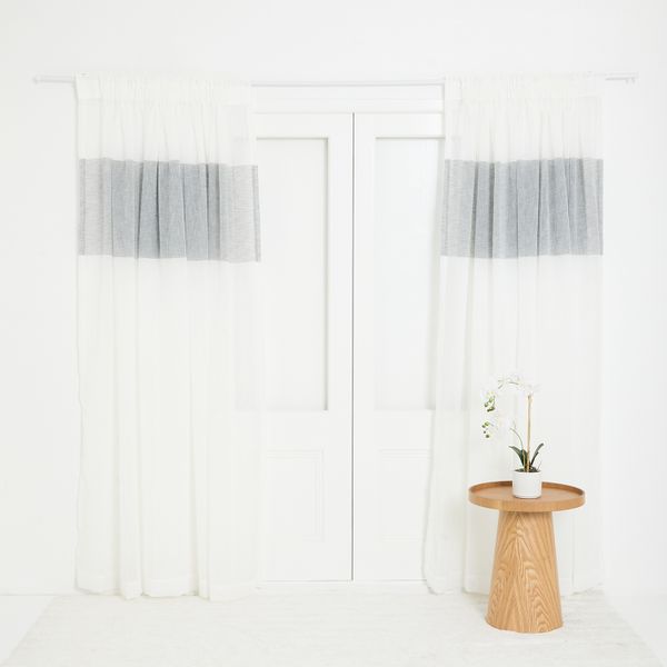 George &amp; Mason Karoo Colour Block Taped Curtain 270x218cm