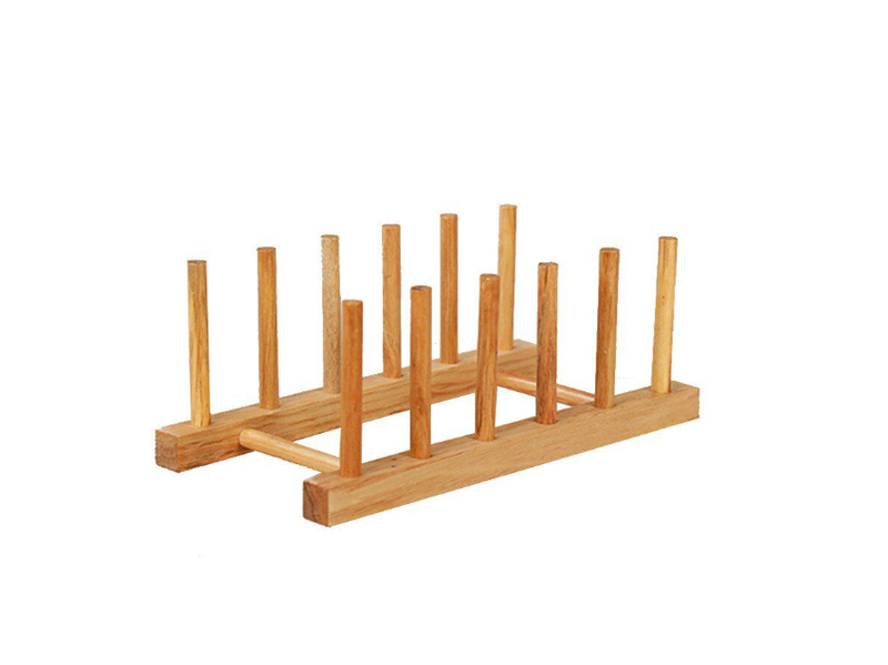 ONDL Bamboo Dish Pot Lid Shelf Rack Dishes Plate Drainboard Drying