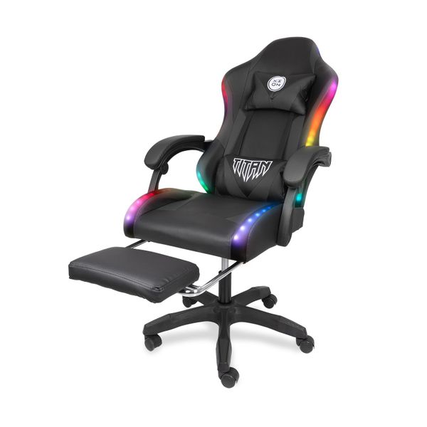 TITAN series RGB/ led gaming chair with foot rest