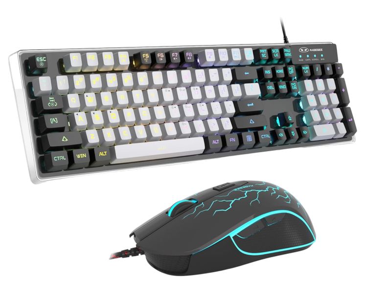 MAGEGEE - K1 - RGB Backlit Keyboard &amp; Mouse with Floating Keycaps - Black