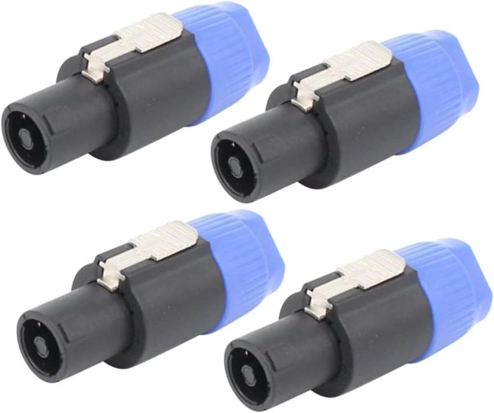 4pcs Audio Connectors Four-Pole Speaker Accessories for Equipment