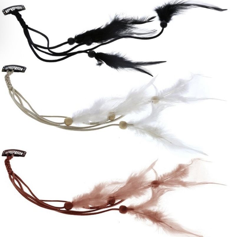 Pack of 3 Clip-In Feather Hair Extensions with Clip -Fun easy 3 colours