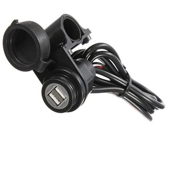 NLWing Waterproof Dual USB Adapter Motorcycle Handlebar Charger with Fuse