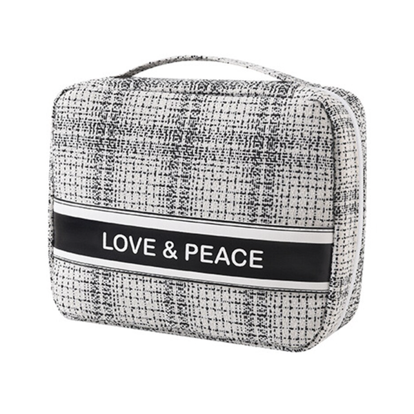 Soft-Touch Travel Cosmetic and Toiletry Bag - White