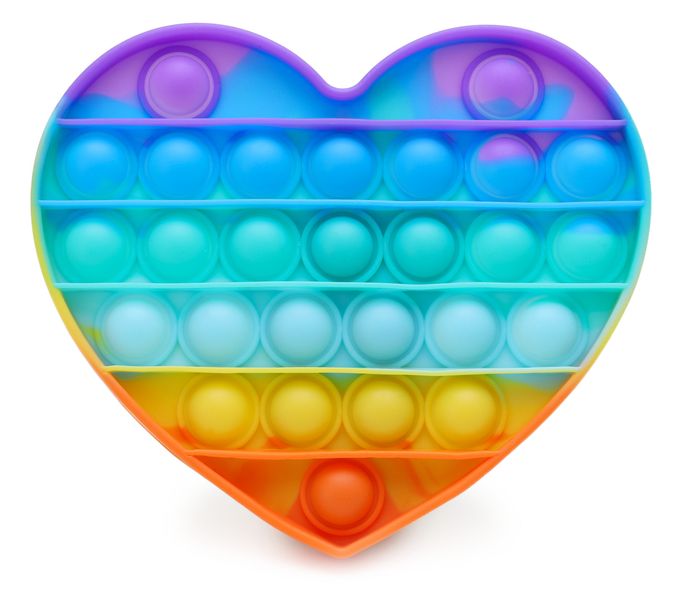 Rainbow Heart Shaped Pop It Fidget Toy