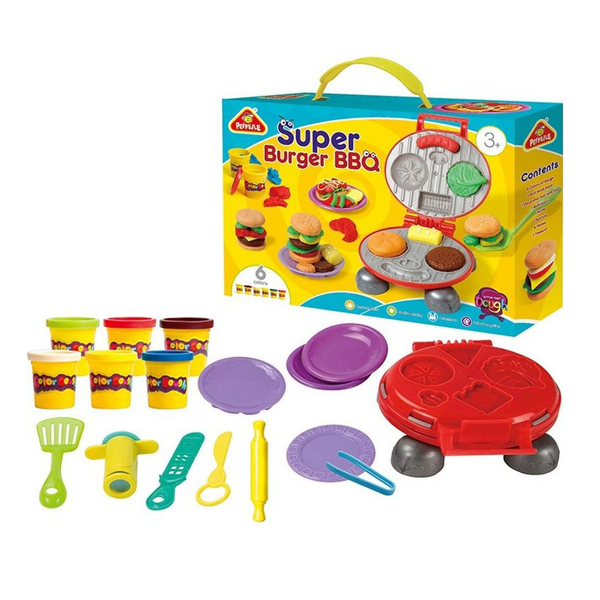 Kids Super Burger BBQ Play Dough Assorted Colours