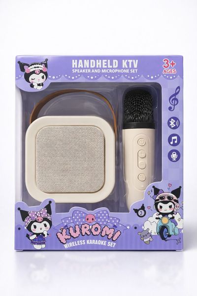 Portable Rechargeable Bluetooth Karaoke System with Two Wireless Mics-BROWN