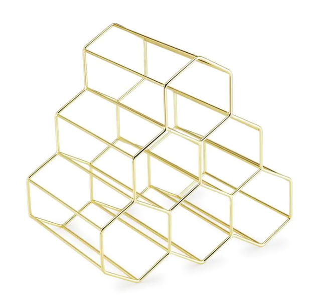 Honeycomb Gold 6 Wine Bottle Rack