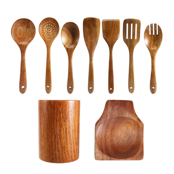 9 Pcs Wooden Spoons For Cooking Wooden Utensils For Cooking