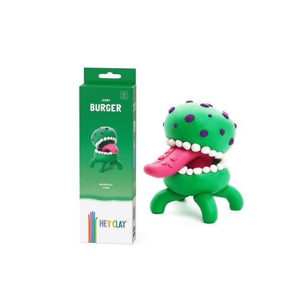 Hey Clay: Modelling Air-Dry Clay with Fun Interactive App - Burger, 3 Cans