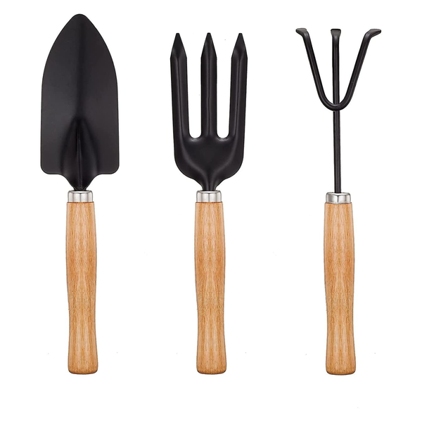 Mini Garden Tools Set, Garden Tool Kit With 3 Piece Wooden Handle