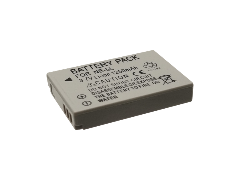 1250mAh High-capacity Lithium-ion Battery Pack for Canon NB-5L Camera