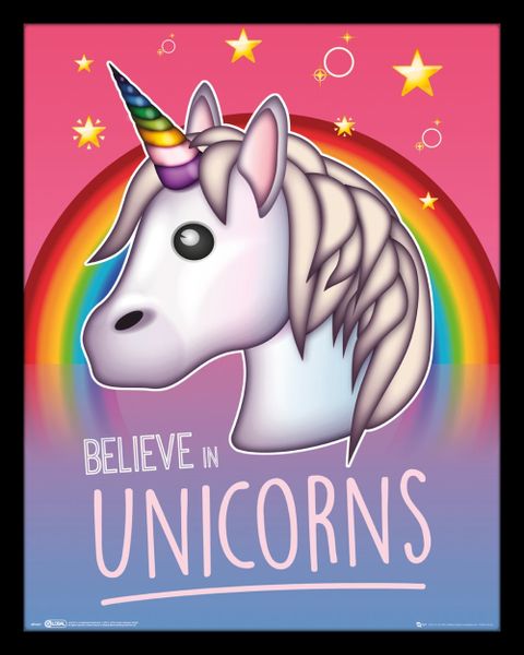 Emoji - I Believe In Unicorns Framed Mini Poster (40 x 50cm)