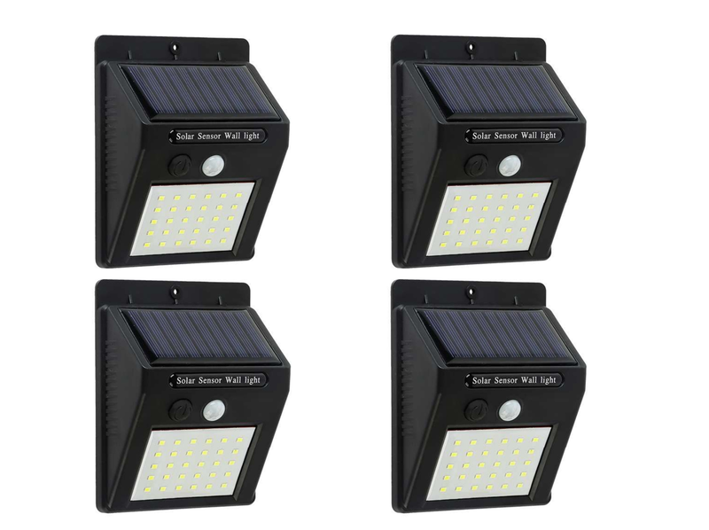 Set of 4 Dr Light 30 LED Solar Wall Light