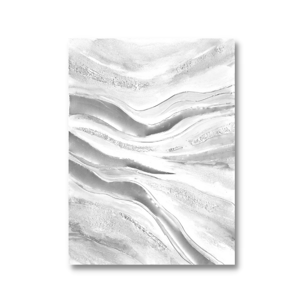 Canvas - Abstract - Silver Flow I - 900mmx1200mm