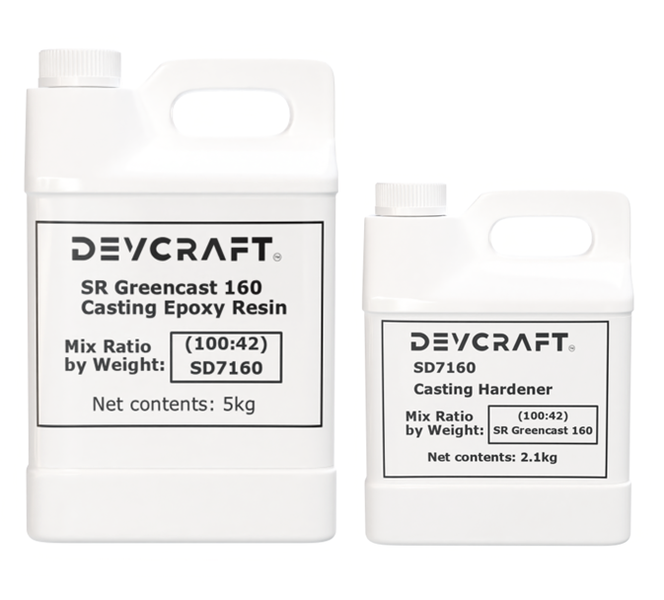 GreenCast 160 Epoxy Clear Resin &amp; Clear Epoxy Hardener - 7.10kg