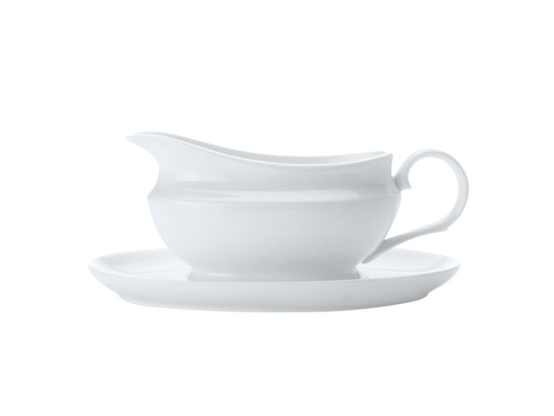 Maxwell and Williams White Basics Gravy Boat and Saucer 550ml