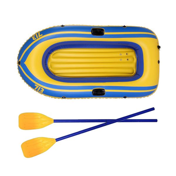 Inflatable Boat- with Oars, Cushion, Rope, Repair Patc-Size 193CMx114CM