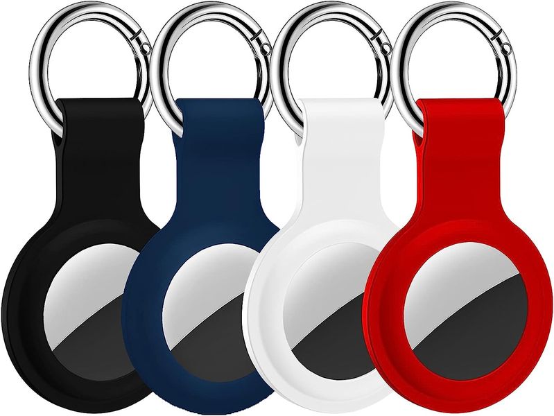4 Pack - Okotec Air Tag KeyChain Silicone Case Airtag Holder Key Ring Cover