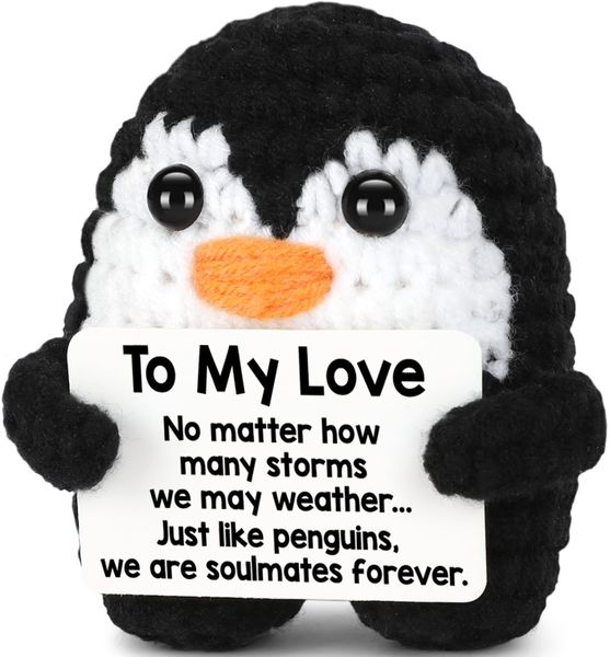Hand-Knitted Mini Penguin as a Holiday Gift